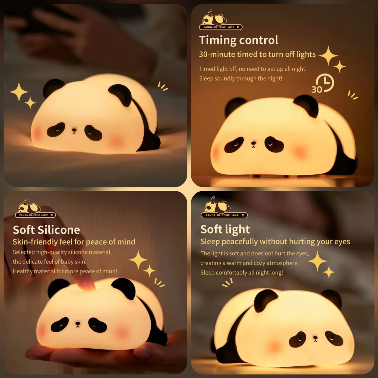 Rechargable Silicone Panda Lamp