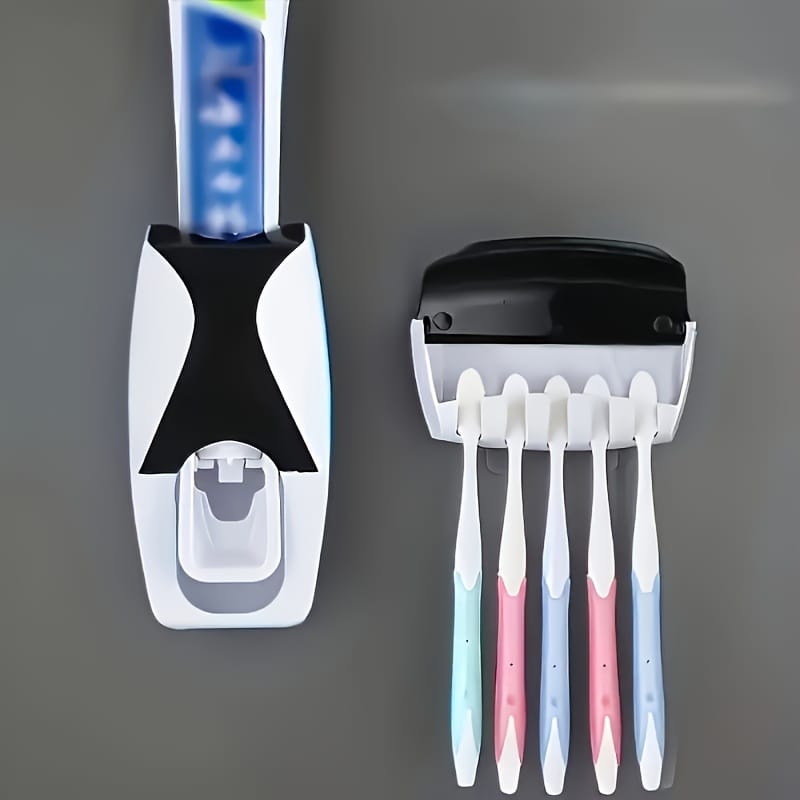 Space-Saving Wall-Mounted Toothbrush & Toothpaste Holder
