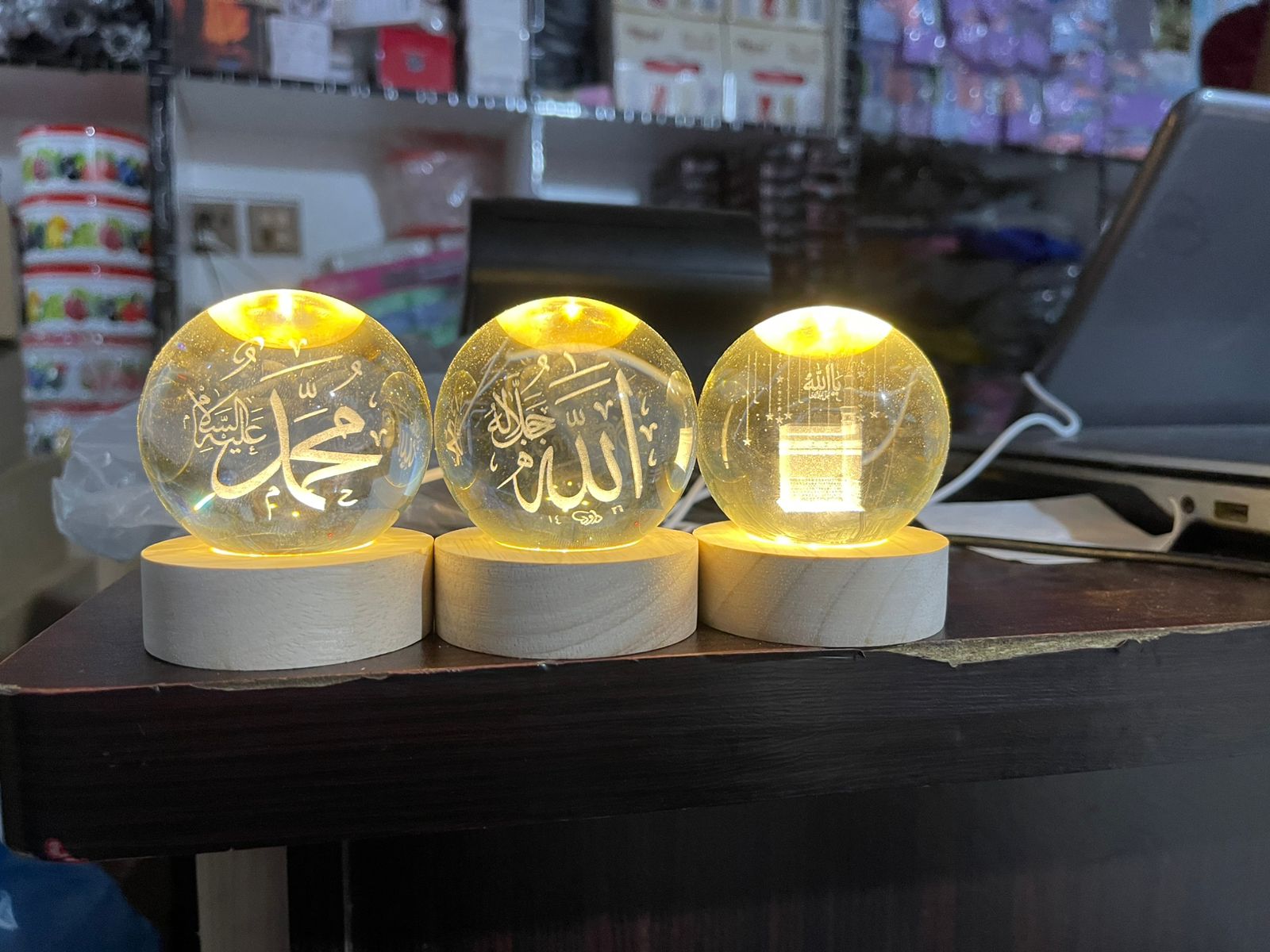 3D Ball Crystal Glass LED Table Lamp