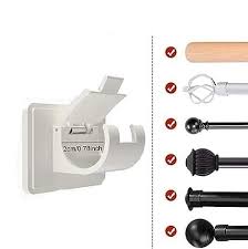 Pack of 2 Transparent PVC Adhesive Curtain Rod Hook