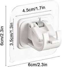 Pack of 2 Transparent PVC Adhesive Curtain Rod Hook